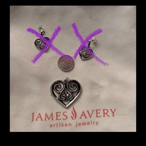 EARRINGS SOLD Retired James Avery French Heart Set
